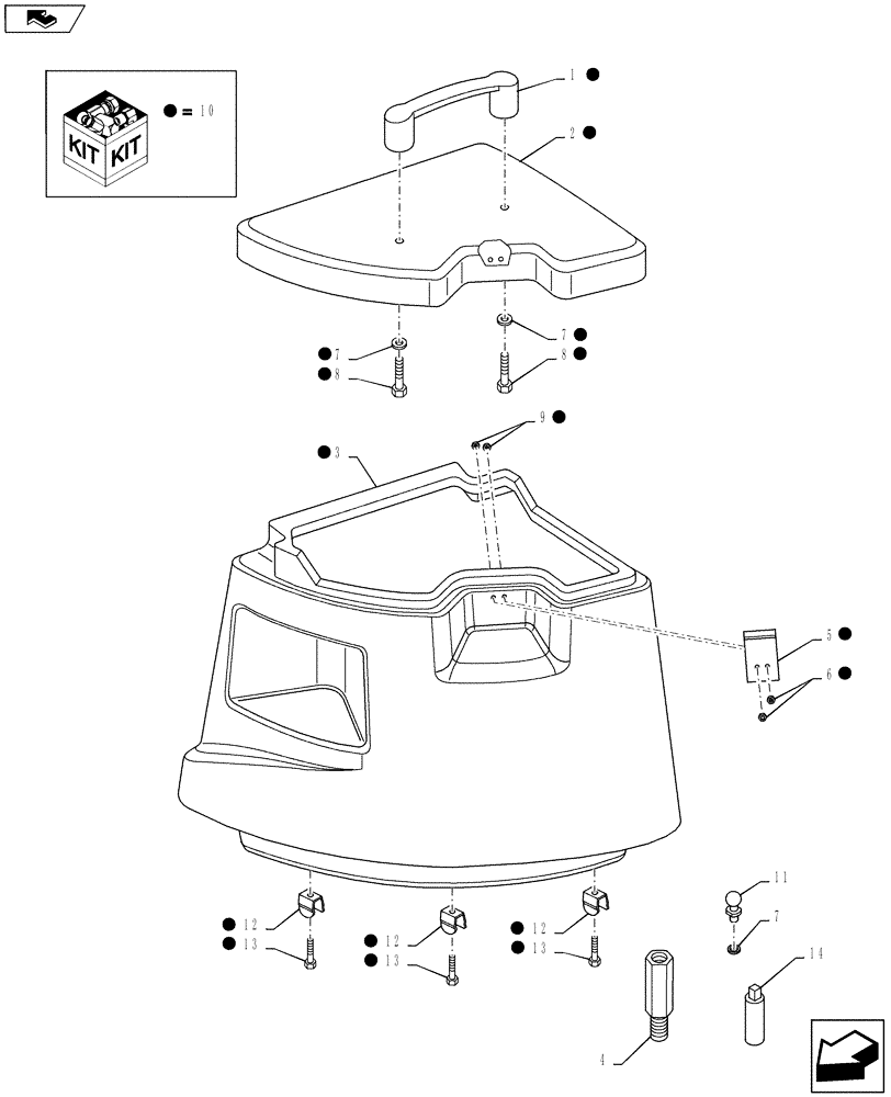 Схема запчастей Case IH PUMA 160 - (90.160.08) - VAR - 330871 - REAR CORNER STORAGE BOX (90) - PLATFORM, CAB, BODYWORK AND DECALS