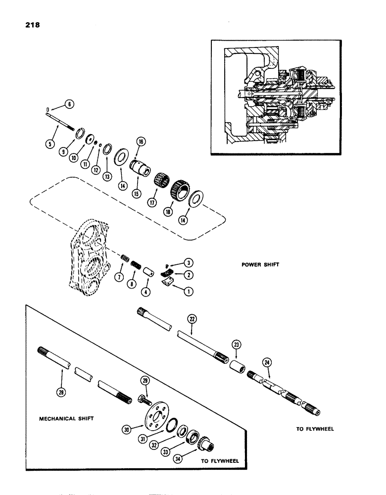 Схема запчастей Case IH 770 - (218) - P.T.O. 1ST IDLER AND BRAKE (06) - POWER TRAIN