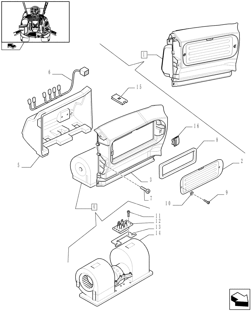 Схема запчастей Case IH PUMA 140 - (1.94.2/ A) - BLOWER - BREAKDOWN (10) - OPERATORS PLATFORM/CAB