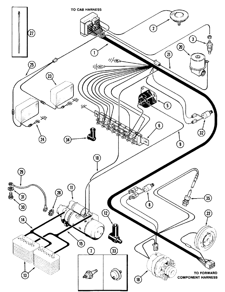 Схема запчастей Case IH 2394 - (4-08) - ENGINE HARNESS, PRIOR TO P.I.N. 9944363 (04) - ELECTRICAL SYSTEMS