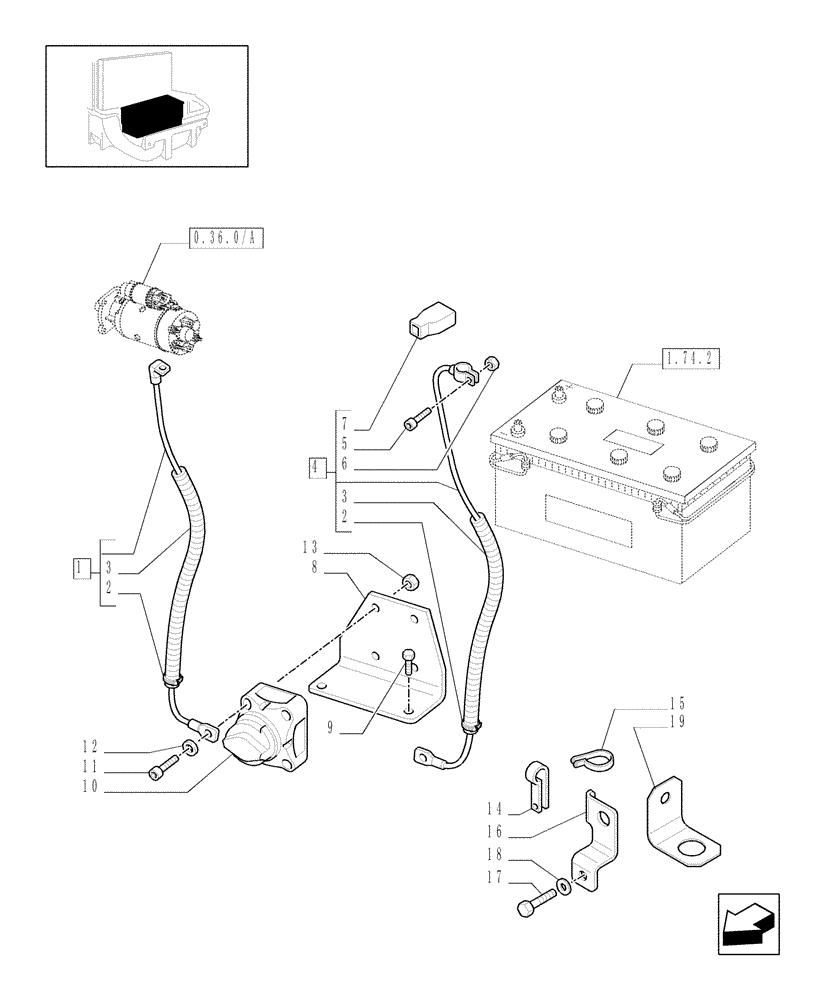 Схема запчастей Case IH MXM120 - (1.75.3/01) - (VAR.753/1) BATTERY INSULATION (06) - ELECTRICAL SYSTEMS