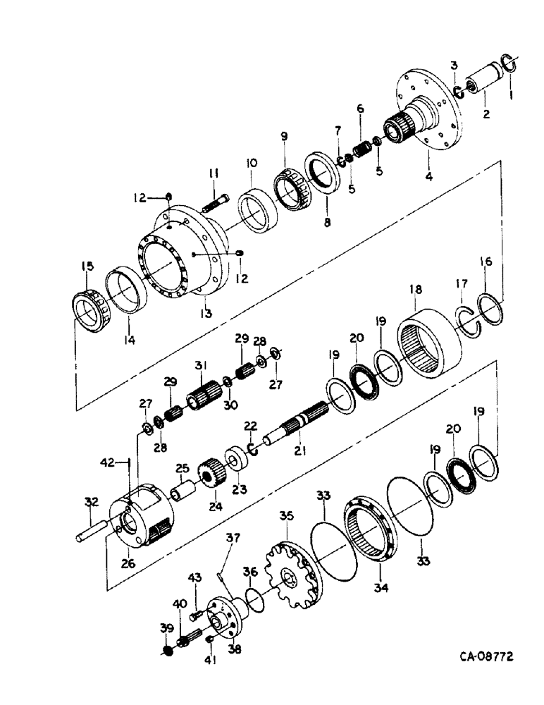 Схема запчастей Case IH 1470 - (14-03) - SUSPENSION, GUIDE WHEEL DRIVE MOTOR Suspension