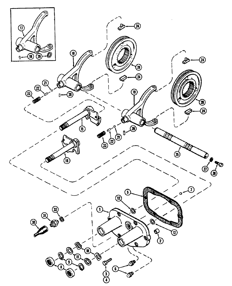 Схема запчастей Case IH 1370 - (104) - RANGE SHIFT MECHANISM (06) - POWER TRAIN