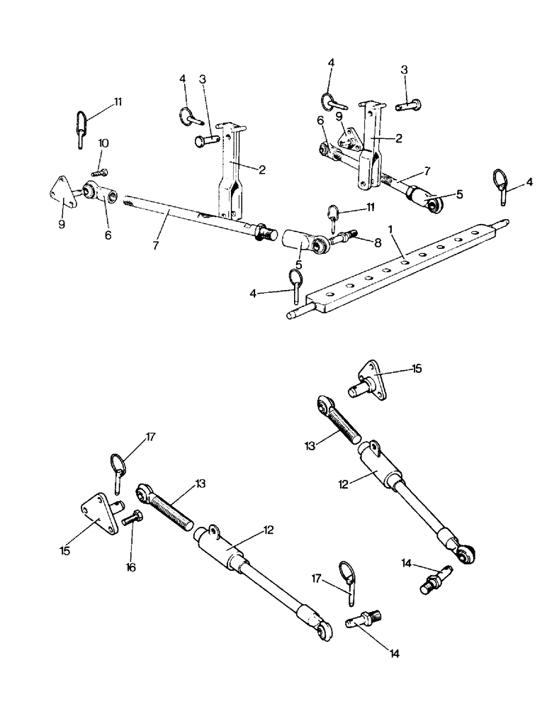 Схема запчастей Case IH 990 - (K03-1) - DRAWBARS AND HITCHES, LINKAGE DRAWBAR AND LINKAGE STABILISERS - OPTIONAL EQUIPMENT Drawbars & Hitches