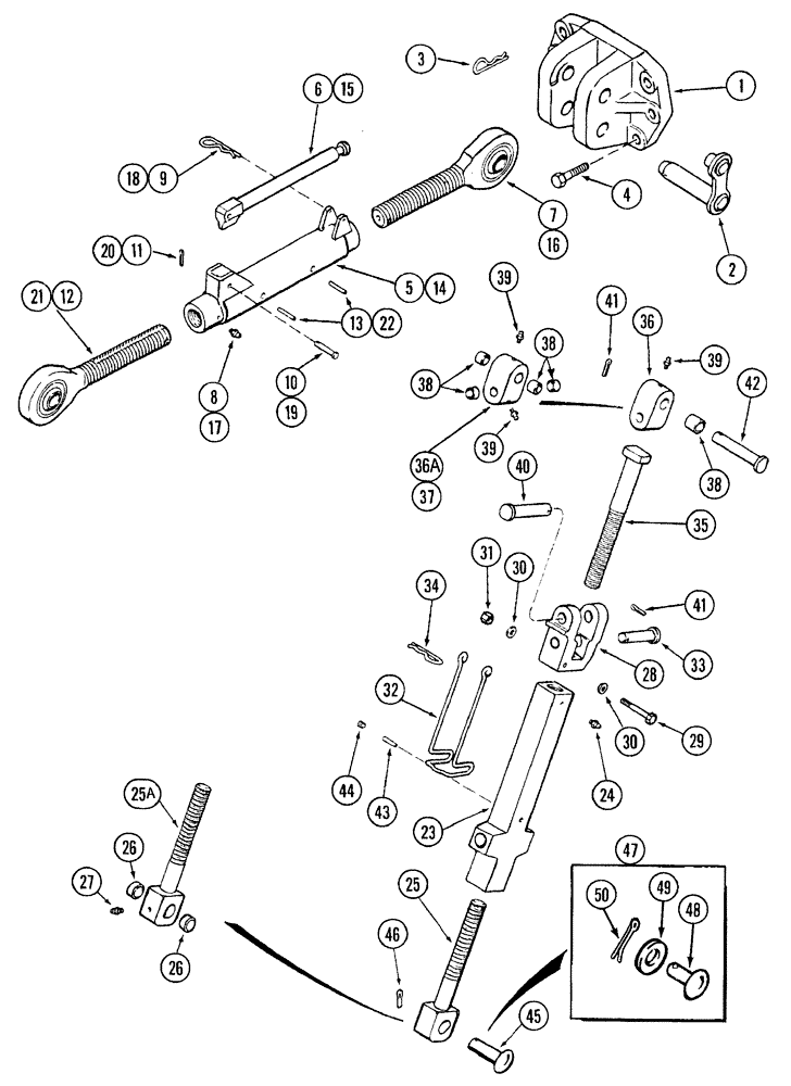 Схема запчастей Case IH 7210 - (9-004) - HITCH UPPER LIFT LINKS (09) - CHASSIS/ATTACHMENTS