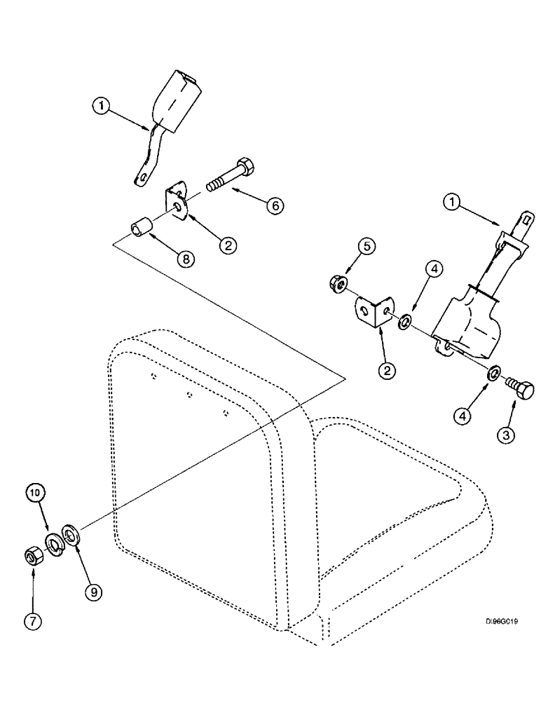 Схема запчастей Case IH 2166 - (9G-17A) - SEAT BELTS (10) - CAB & AIR CONDITIONING