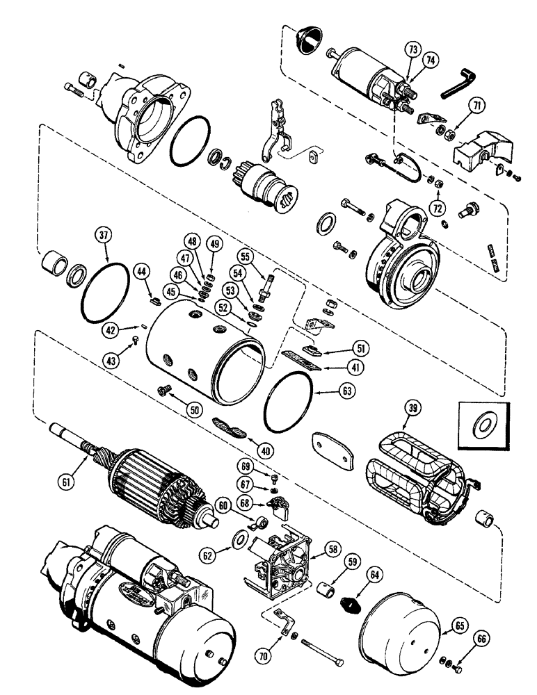 Схема запчастей Case IH 3294 - (4-092) - A162469 STARTER ASSEMBLY (CONTD) (04) - ELECTRICAL SYSTEMS