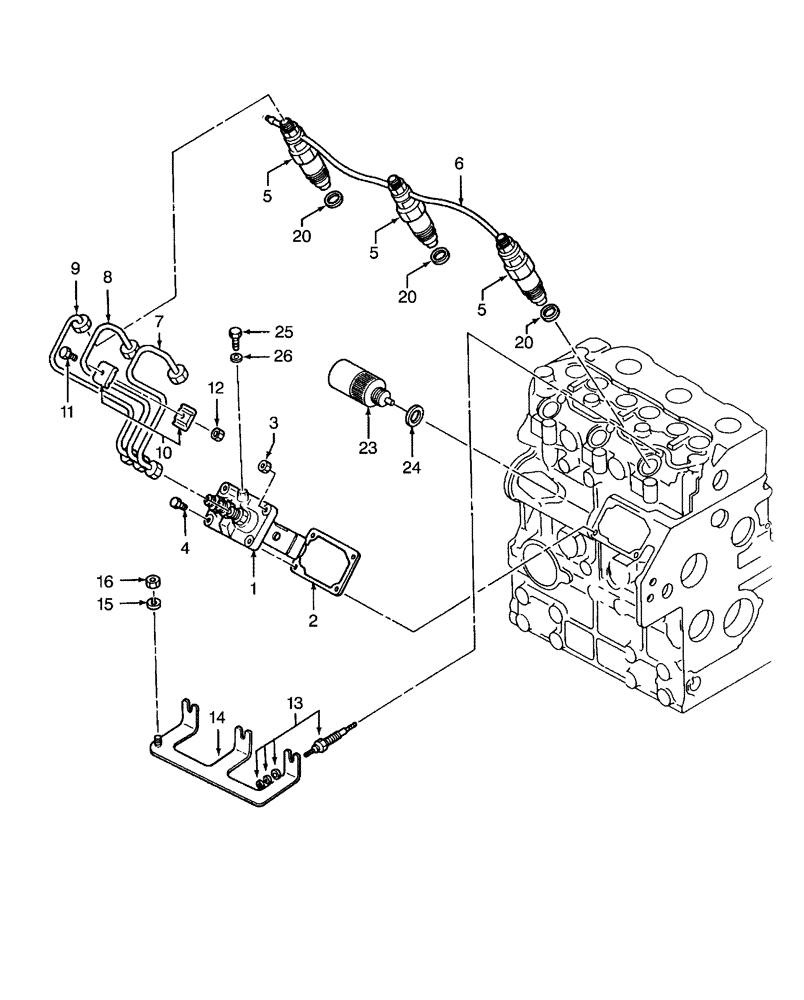 Схема запчастей Case IH FARMALL 31 - (01.12) - INJECTION PUMP & LINES (01) - ENGINE