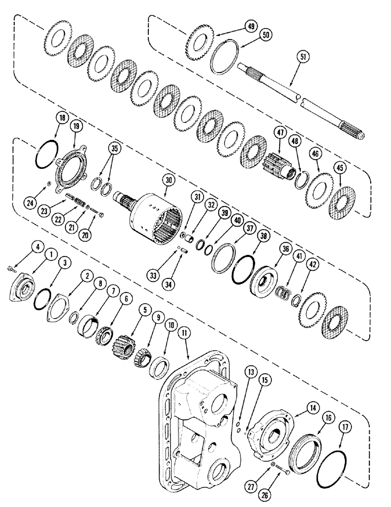 Схема запчастей Case IH 2394 - (6-102) - PTO CLUTCH AND BRAKE, PRIOR TO TRANSMISSION SERIAL NO. 16260432 (06) - POWER TRAIN