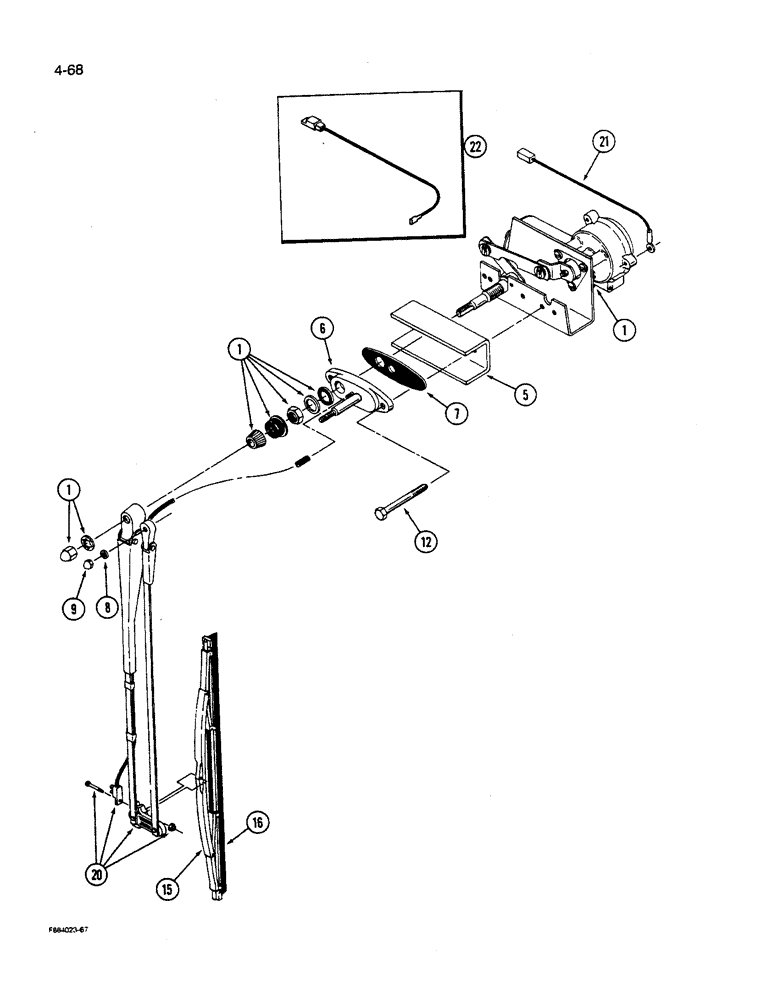 Схема запчастей Case IH 9270 - (4-068) - FRONT WINDOW WIPER (04) - ELECTRICAL SYSTEMS