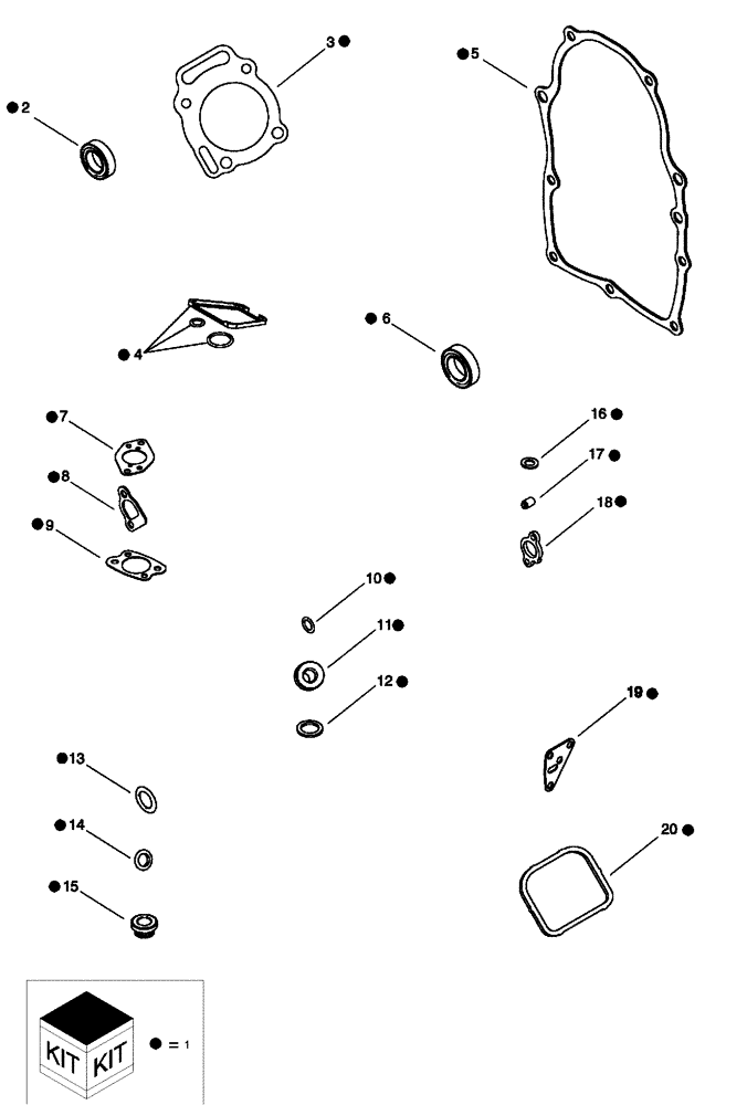 Схема запчастей Case IH SCOUT - (00.000.01) - ENGINE GASKETS AND SEALS (00) - GENERAL & PICTORIAL INDEX