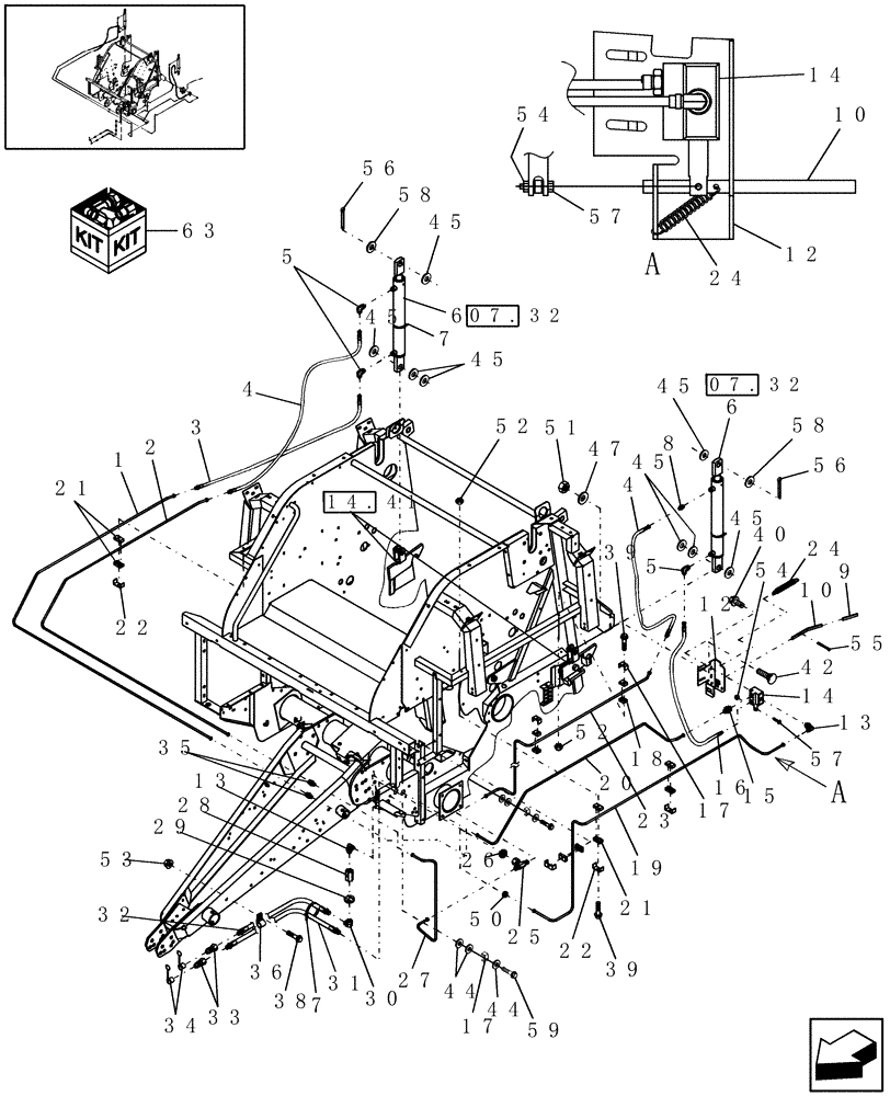 Схема запчастей Case IH RBX553 - (07.30) - HYDRAULICS, NORTH AMERICA (07) - HYDRAULIC SYSTEM