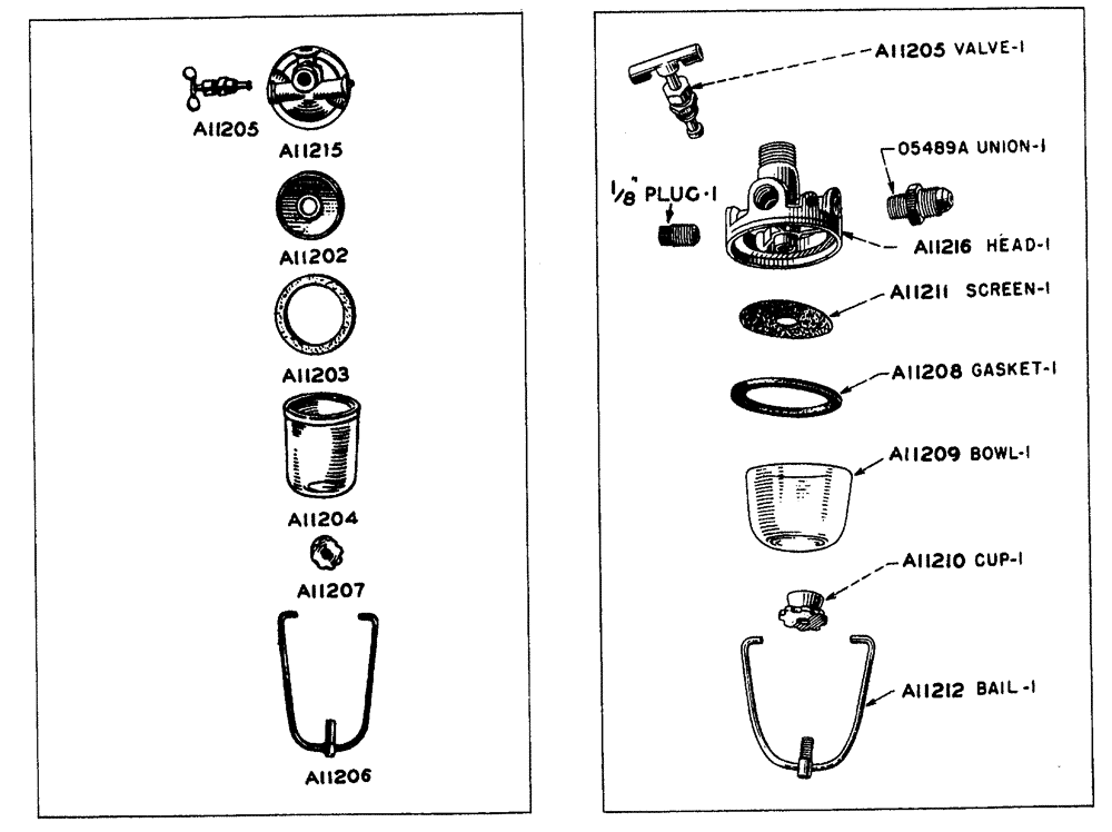 Схема запчастей Case IH LA-SERIES - (029) - 01933AB FUEL STRAINER PRIOR TO TRACTOR NO. 4600027 (03) - FUEL SYSTEM