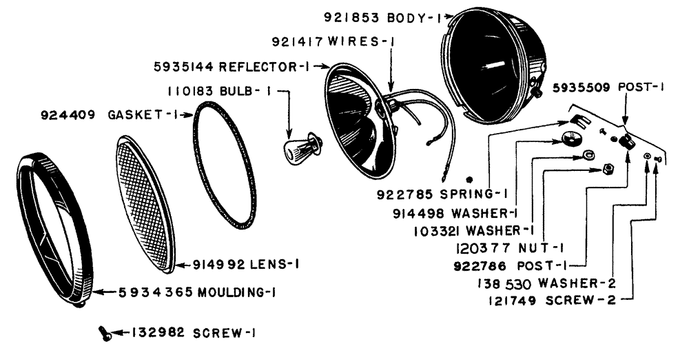 Схема запчастей Case IH LA-SERIES - (018) - PARTS FOR 06752AB TRACTOR LAMP (04) - ELECTRICAL SYSTEMS