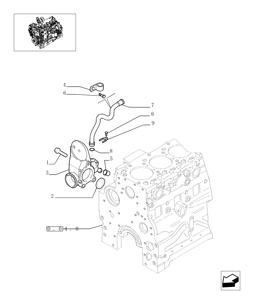 Схема запчастей Case IH PUMA 195 - (0.32.3) - ENGINE COOLING SYSTEM PIPING (01) - ENGINE