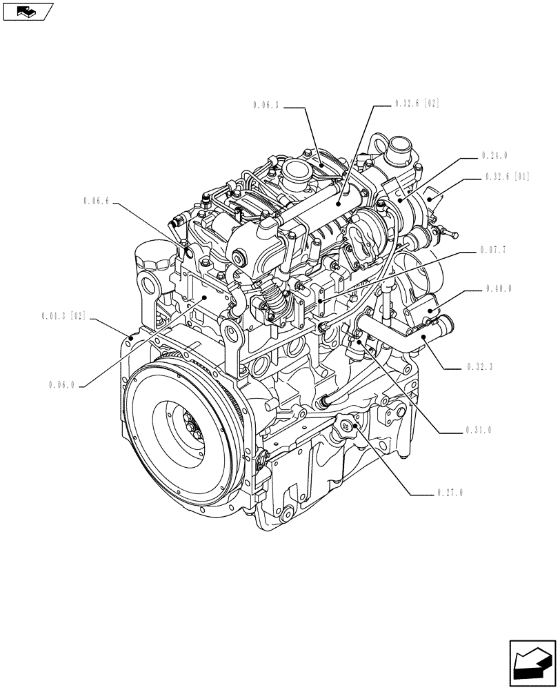Схема запчастей Case IH F5AE5484B A001 - (0.02.0[02]) - PICTORIAL INDEX - ENGINE (10) - ENGINE