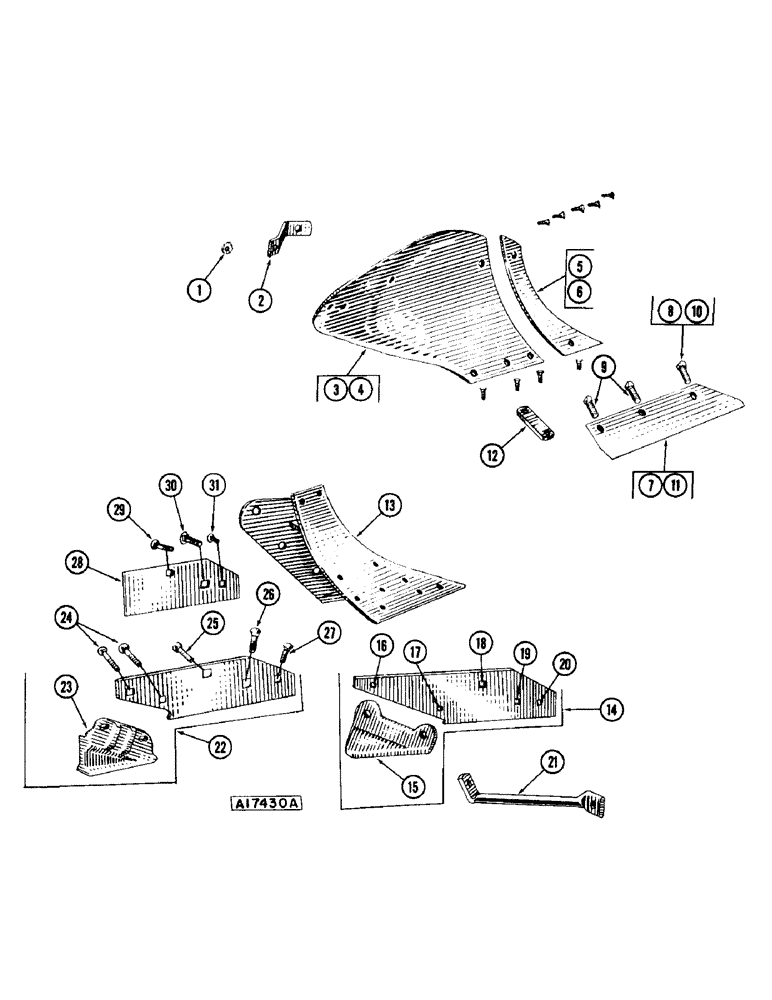 Схема запчастей Case IH CASE - (58) - EXR14, EXR16, PER BOTTOM, 14 INCHES AND 16 INCHES, CONTINUED 