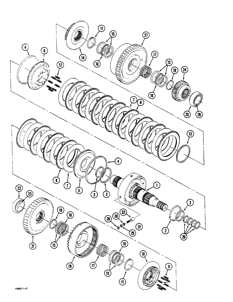Схема запчастей Case IH STEIGER - (6-22) - TRANSMISSION, 8 INCH CLUTCH PACK (06) - POWER TRAIN