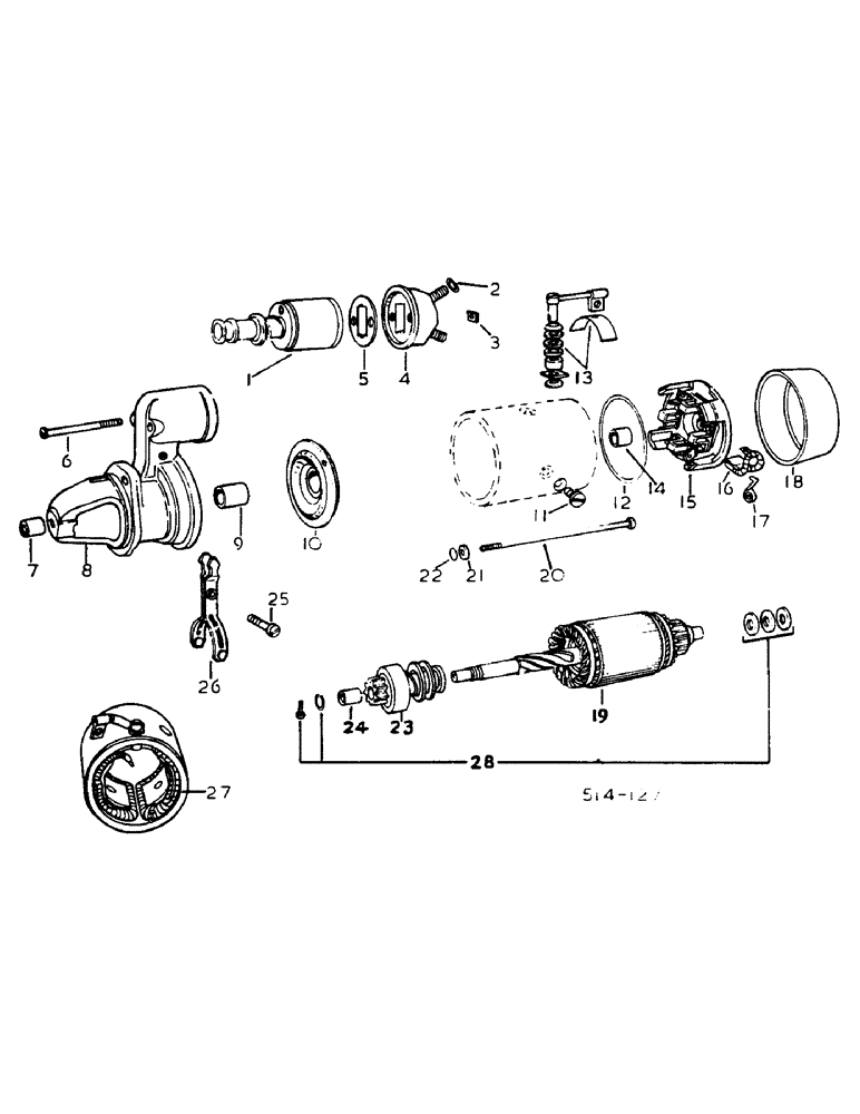Схема запчастей Case IH 784 - (08-045) - STARTER MOTOR, BOSCH (06) - ELECTRICAL