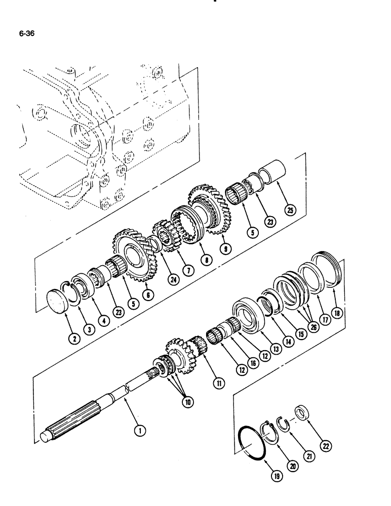 Схема запчастей Case IH 275 - (6-36) - PTO COUNTERSHAFT (06) - POWER TRAIN