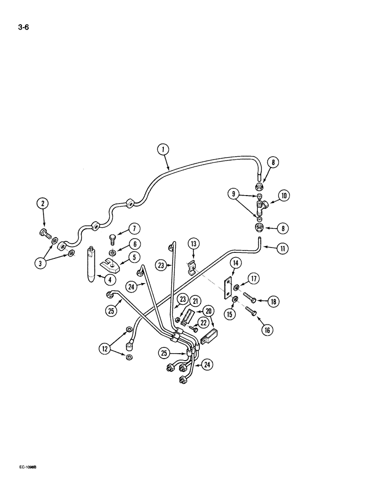 Схема запчастей Case IH 395 - (3-006) - FUEL INJECTION TUBES (03) - FUEL SYSTEM
