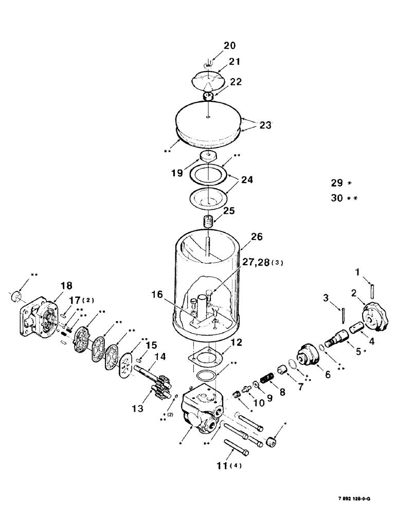 Схема запчастей Case IH 8545 - (9-12) - BALE TENSIONER HYDRAULIC PUMP AND RESERVOIR ASSEMBLY Decals & Attachments
