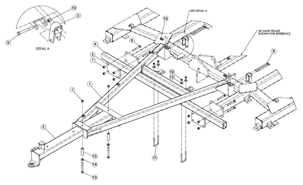 Схема запчастей Case IH RMX370 - (39.110.02) - REAR HITCH 2006 PRODUCTION 28 - 34 UNITS SERIAL NUMBER JFH0031778 AND AFTER (39) - FRAMES AND BALLASTING