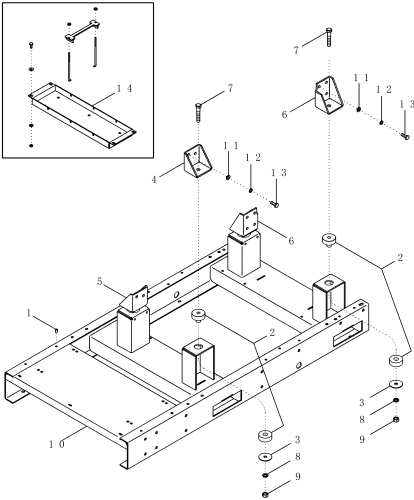 Схема запчастей Case IH PX170 - (09-03) - ENGINE MOUNT (09) - CHASSIS/ATTACHMENTS