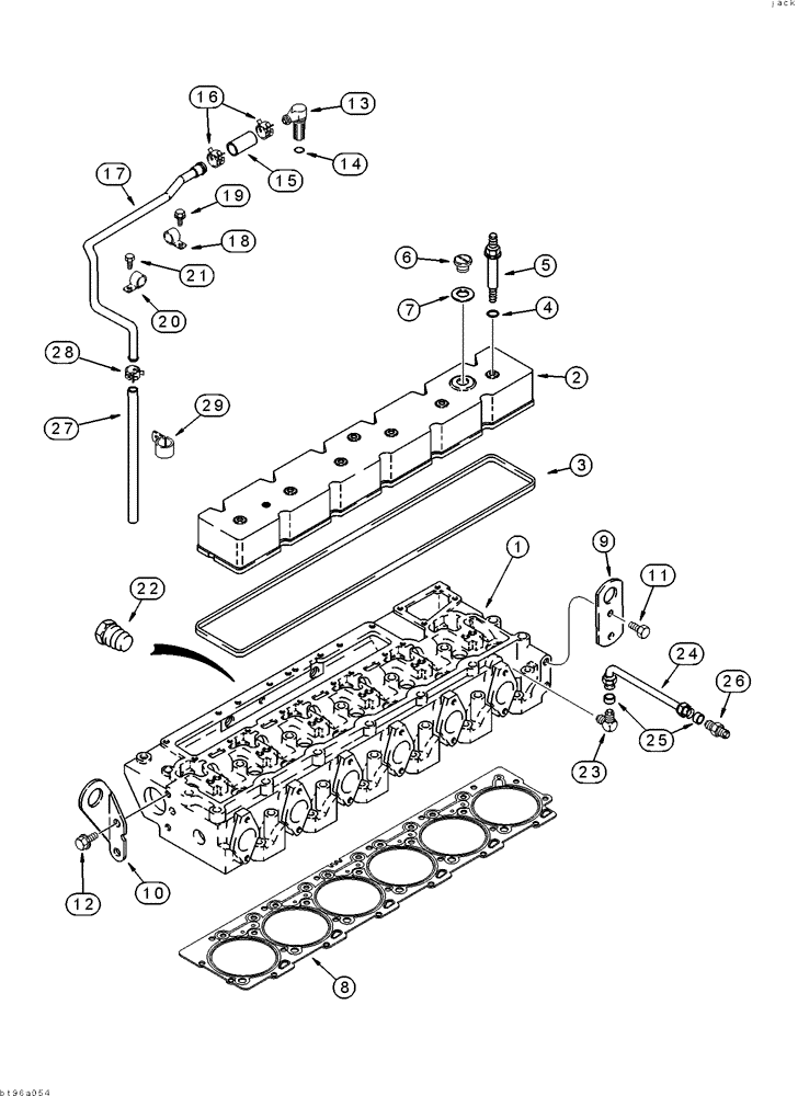 Схема запчастей Case IH 2155 - (2-29A) - CYL. HEAD COVER & GASKET, 6TA-830 EMISSIONS CERTIFIED ENG., COTTON PICKER P.I.N. JJC0156230 & AFT. (01) - ENGINE
