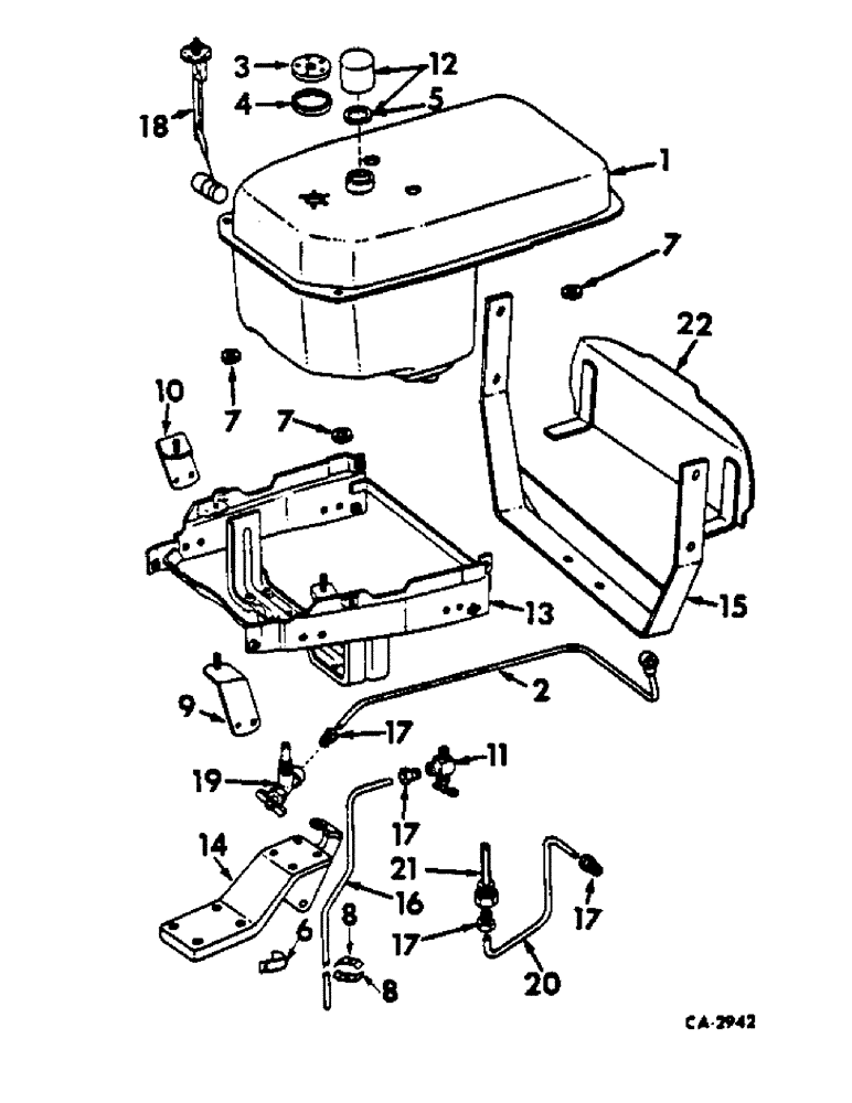 Схема запчастей Case IH 544 - (E-10) - FUEL SYSTEM, FUEL TANKS, SUPPORTS AND PIPING, INTERNATIONAL DIESEL ENGINE TRACTORS (02) - FUEL SYSTEM