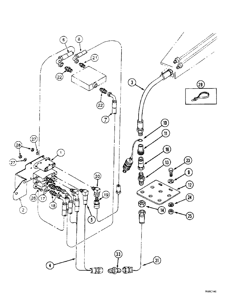 Схема запчастей Case IH L750 - (8-14) - HYDRAULICS - EXTERNAL VALVE (2 FUNCTION W/OUT SELF LEVELING (08) - HYDRAULICS