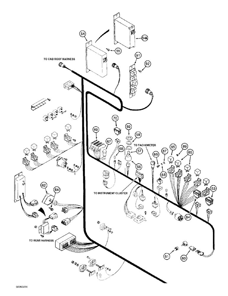 Схема запчастей Case IH 2022 - (4-20) - CONSOLE HARNESS, RIGHT-HAND SIDE, WITHOUT SEPARATE OPERATORS PRESENCE SWITCH HARNESS (06) - ELECTRICAL SYSTEMS