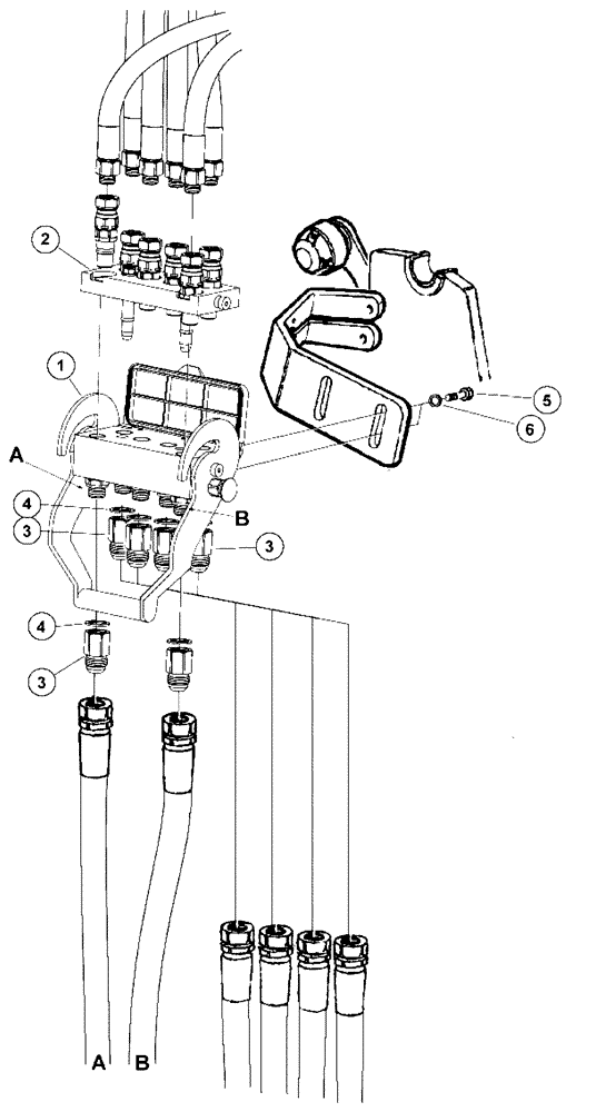 Схема запчастей Case IH L740 - (35.525.AD[06]) - VAR - 717531006 - QUICK COUPLER RELEASE, 6 COUPLER W/ HOSE KIT (35) - HYDRAULIC SYSTEMS