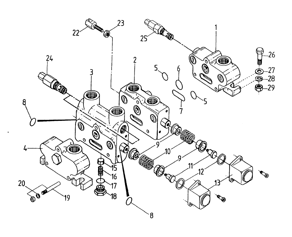 Схема запчастей Case IH 7700 - (B05[08]) - HYDRAULIC RACINE VALVE Hydraulic Components & Circuits