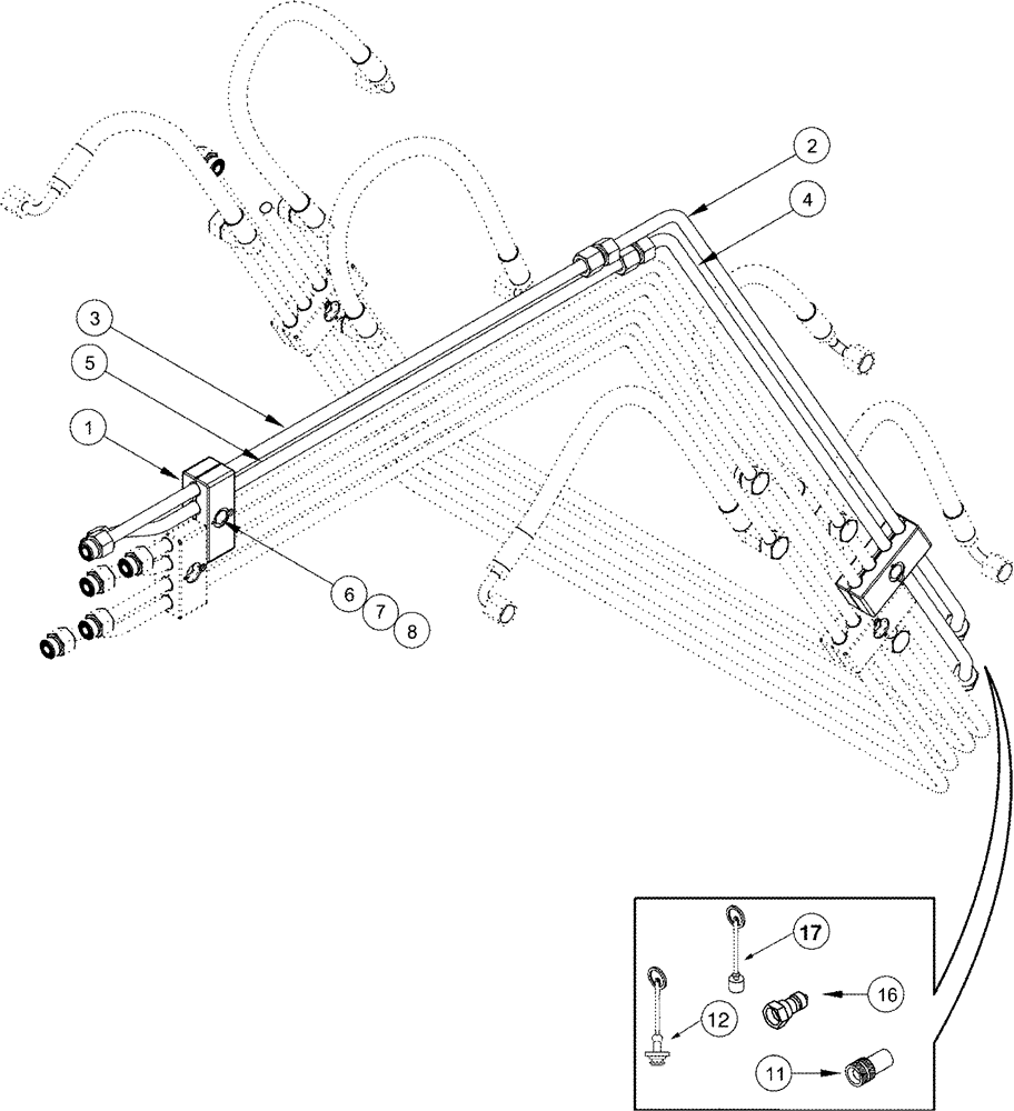 Схема запчастей Case IH L705 - (08-06) - HYDRAULICS AUXILIARY 3 Function (08) - HYDRAULICS