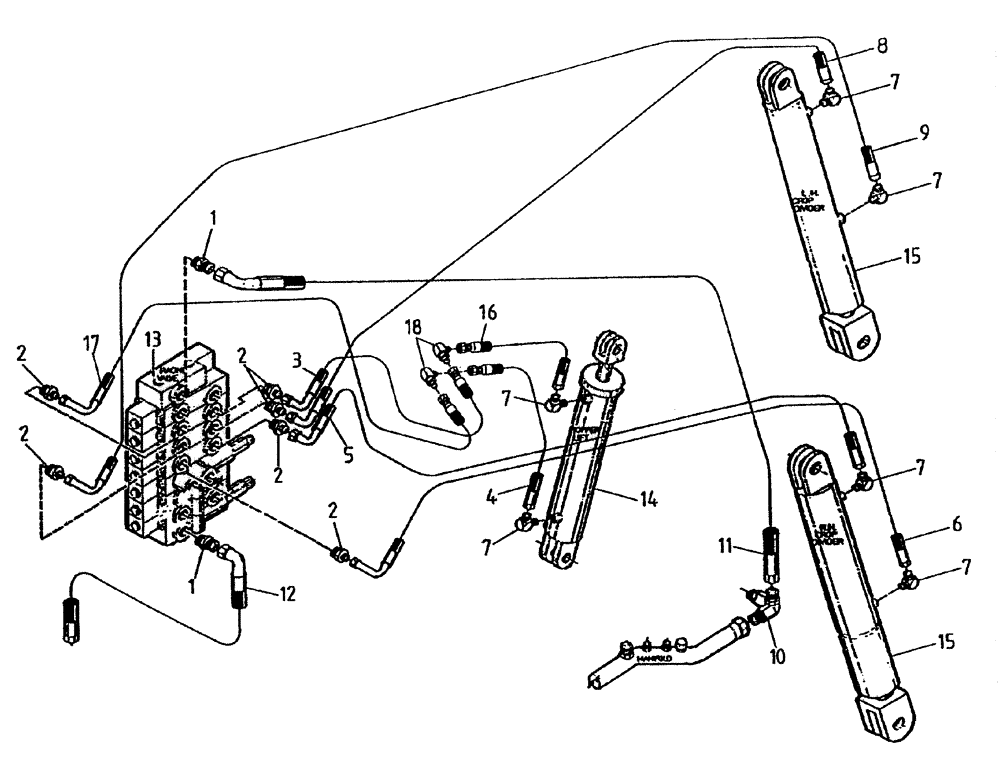 Схема запчастей Case IH 7700 - (B06[25A]) - HYDRAULIC CIRCUIT {TOPPER AND CROPDIVIDER} Hydraulic Components & Circuits