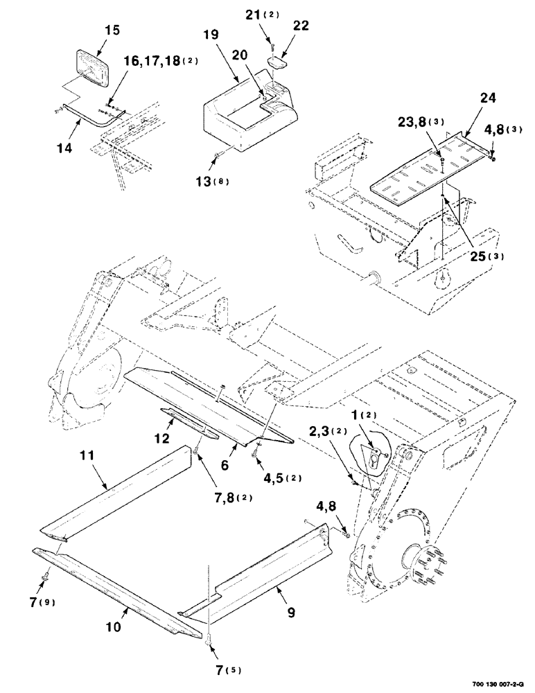 Схема запчастей Case IH 8850 - (07-22) - PLATFORM SHIELDS ASSEMBLY, LOWER (09) - CHASSIS