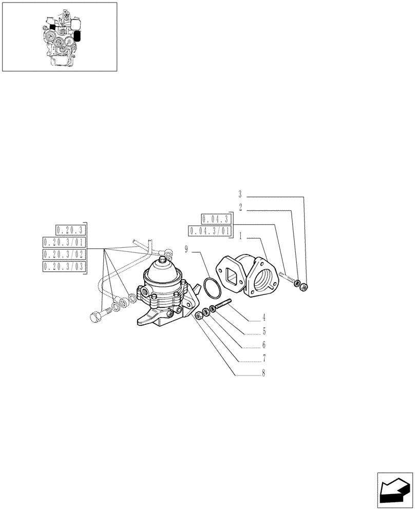 Схема запчастей Case IH JX70 - (0.20.1) - FUEL PUMP (01) - ENGINE