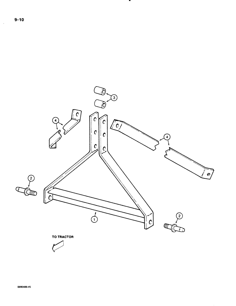 Схема запчастей Case IH 122 - (9-10) - THREE POINT HITCH CATEGORY I, LARGE FRAME (09) - CHASSIS/ATTACHMENTS