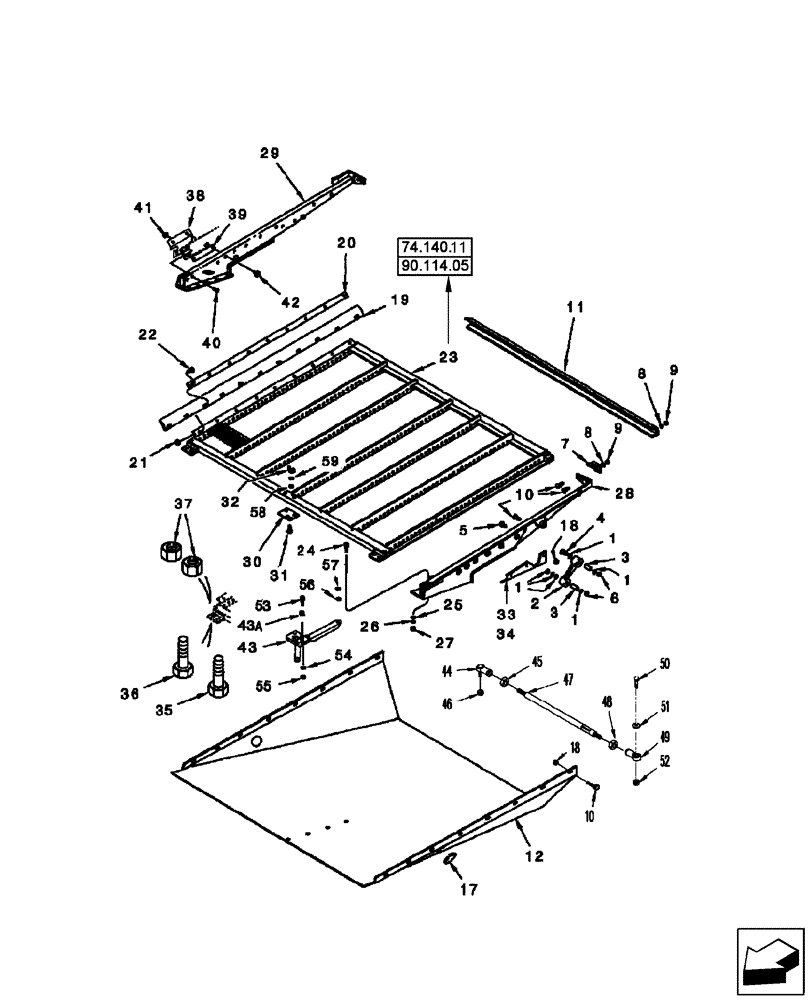 Схема запчастей Case IH 2577 - (74.114.07) - SIEVE, SHOE (74) - CLEANING
