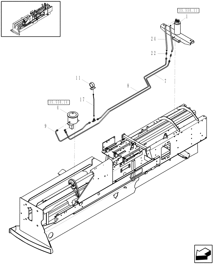 Схема запчастей Case IH SB541C - (35.550.10) - HYDRAULIC BALE TENSION (35) - HYDRAULIC SYSTEMS