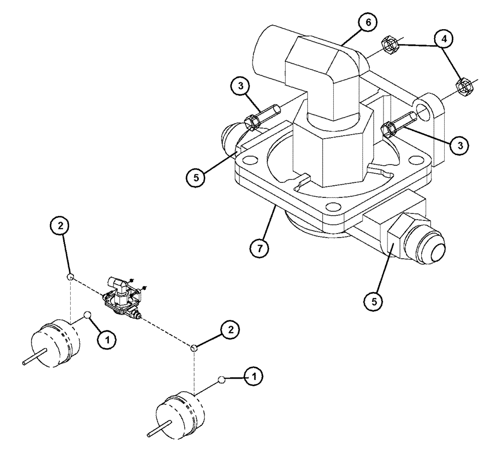 Схема запчастей Case IH FLX4330 - (07-007) - QUICK RELEASE, FRONT BRAKE Pneumatics