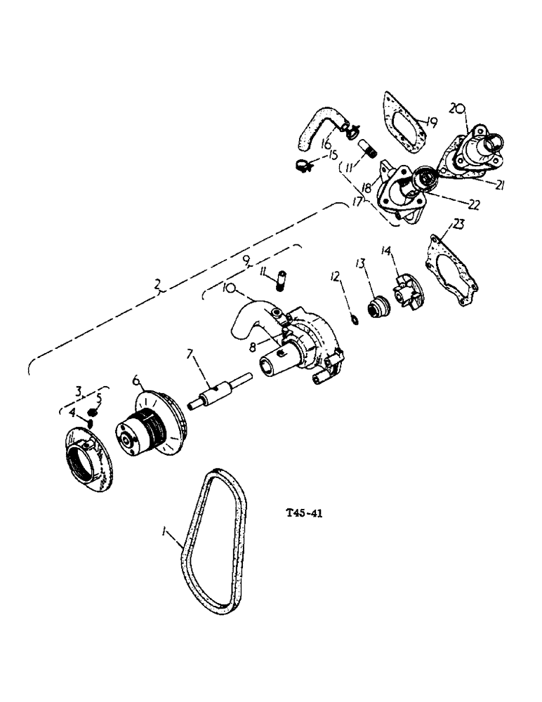 Схема запчастей Case IH 276 - (2-17) - WATER PUMP AND THERMOSTAT HOUSING (02) - ENGINE