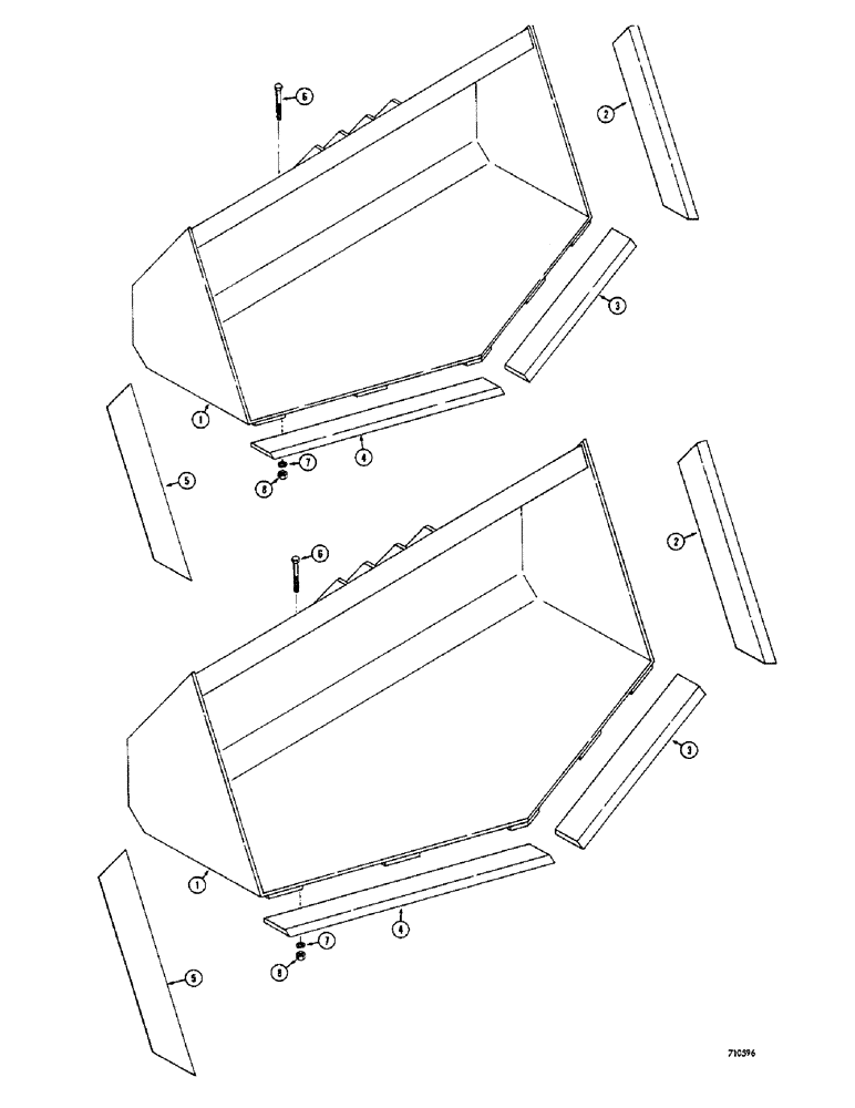 Схема запчастей Case IH 1530 - (092) - MINING BUCKETS (09) - CHASSIS/ATTACHMENTS