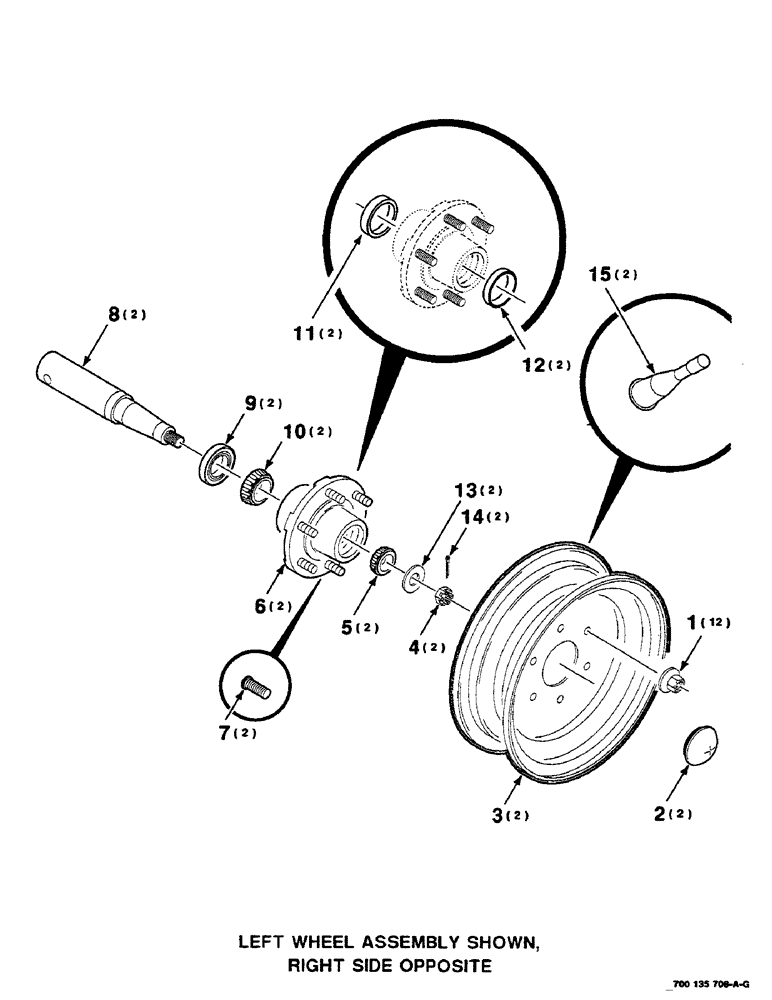 Схема запчастей Case IH RS551 - (7-10) - WHEEL, HUB AND AXLE ASSEMBLY, 16.1 INCH (12) - MAIN FRAME