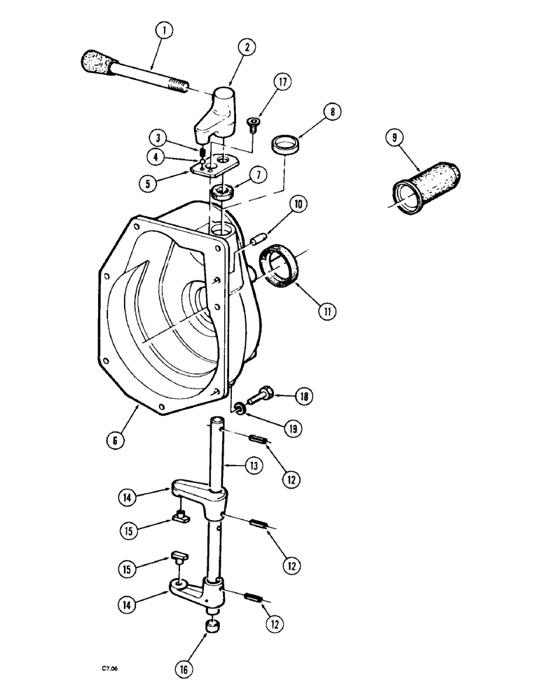 Схема запчастей Case IH 2120 - (6-056) - P.T.O. LEVER AND CONTROLS, 540/1000RPM (06) - POWER TRAIN
