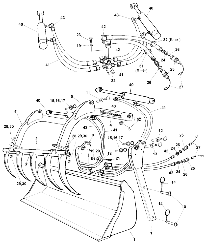 Схема запчастей Case IH LX770 - (82.300.AQ[57]) - VAR - 717502006 - MAXI - GRAPPLE 260 - MK2 COMPLETE (82) - FRONT LOADER & BUCKET