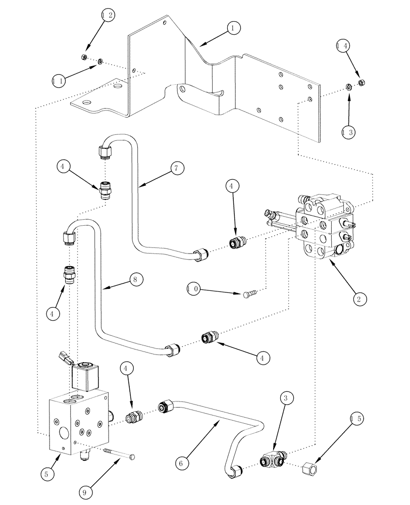 Схема запчастей Case IH L705 - (08-04) - MOUNTING BRACKETS EXTERNAL VALVE With Self Leveling (08) - HYDRAULICS