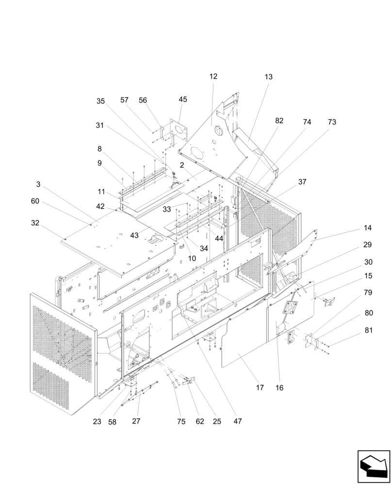Схема запчастей Case IH A8800 - (90.105.CS[08]) - ENGINE COMPARTMENT (SCANIA DC9) (90) - PLATFORM, CAB, BODYWORK AND DECALS
