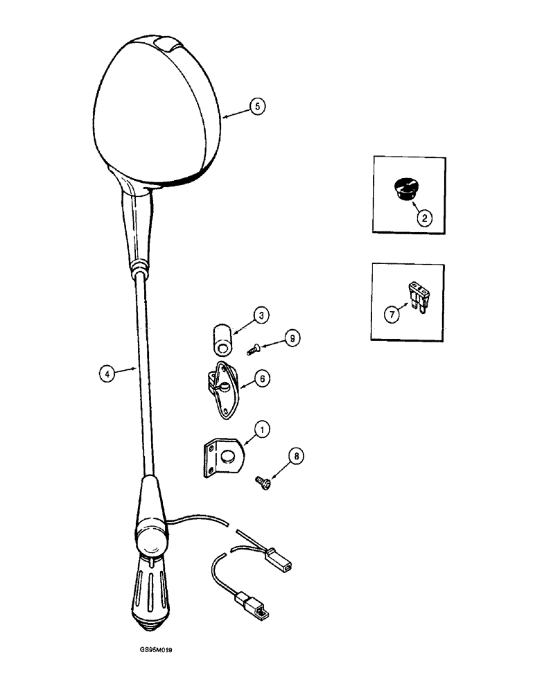 Схема запчастей Case IH 2055 - (4-50) - CAB SPOTLAMP (06) - ELECTRICAL SYSTEMS